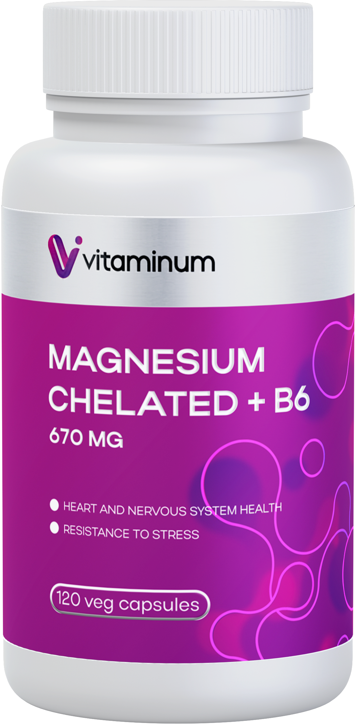  Vitaminum МАГНИЙ ХЕЛАТ + витамин В6 (670 MG) 120 капсул 800 мг  в Самаре